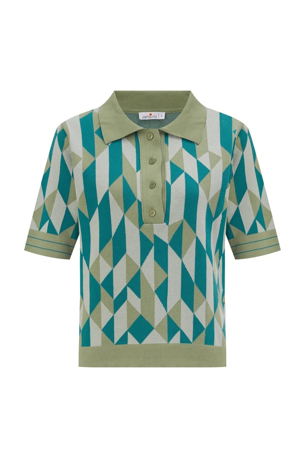 Peraluna-Lena Blouse %100 Pamuk Geometrik Retro Desenli Kadın Triko Bluz -T-Shirts-9-roqelvaxirum.shop