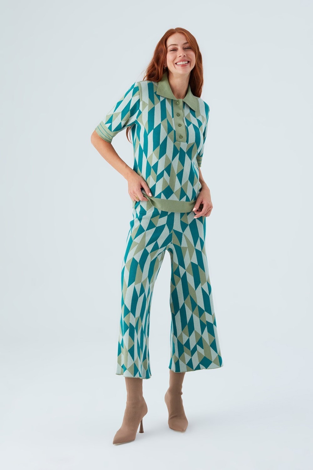 Peraluna-Lena Trouser %100 Pamuk Geometrik Retro Desenli Kadın Triko Pantolon -Pantolon-1-roqelvaxirum.shop