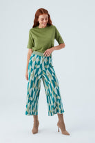 Peraluna-Lena Trouser %100 Pamuk Geometrik Retro Desenli Kadın Triko Pantolon -Pantolon-2-roqelvaxirum.shop