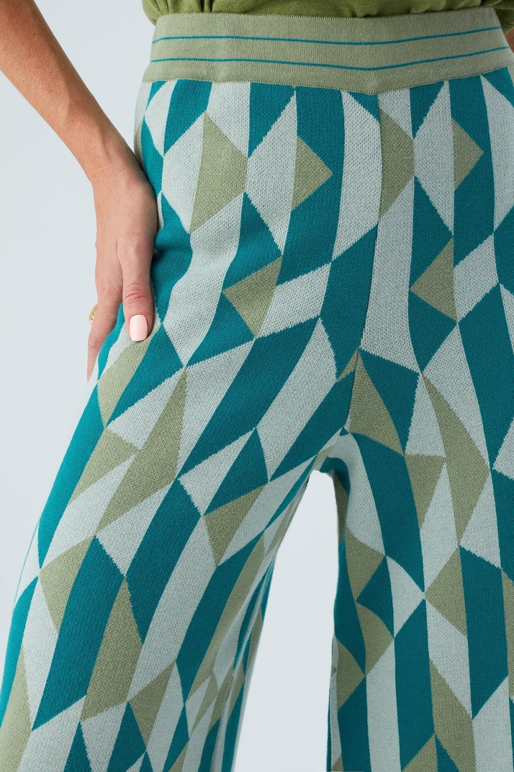 Peraluna-Lena Trouser %100 Pamuk Geometrik Retro Desenli Kadın Triko Pantolon -Pantolon-5-roqelvaxirum.shop