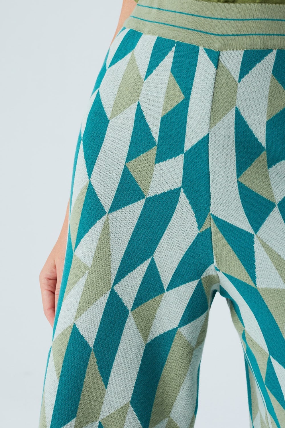 Peraluna-Lena Trouser %100 Pamuk Geometrik Retro Desenli Kadın Triko Pantolon -Pantolon-6-roqelvaxirum.shop