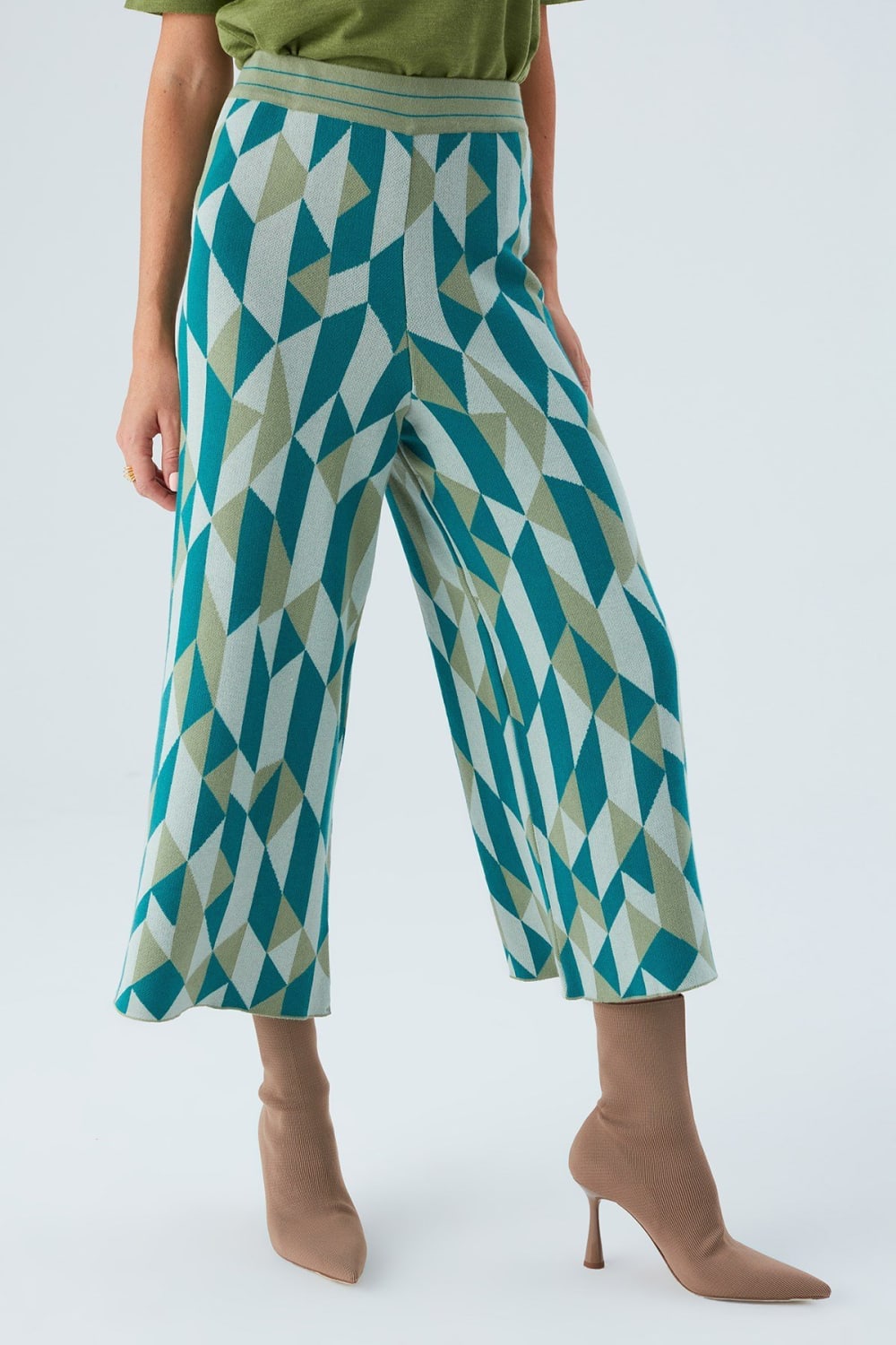 Peraluna-Lena Trouser %100 Pamuk Geometrik Retro Desenli Kadın Triko Pantolon -Pantolon-7-roqelvaxirum.shop