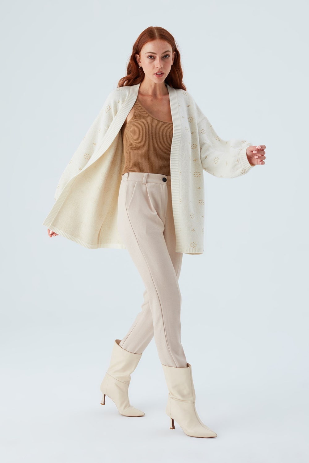 Peraluna-Lulu Cardigan Simli Kar Tanesi Desenli Uzun Kadın Triko Hırka-Kazak & Triko-3-roqelvaxirum.shop