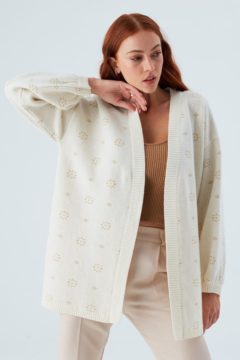 Peraluna-Lulu Cardigan Simli Kar Tanesi Desenli Uzun Kadın Triko Hırka-Kazak & Triko-8-roqelvaxirum.shop