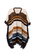 Peraluna-Melody Poncho çizgili Yün Karışım Diz Boy Püsküllü Kadın Triko Panço-Panço-5-roqelvaxirum.shop