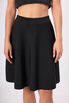 Peraluna-Michele Volanlı Mini Triko Etek Siyah-Etek-5-roqelvaxirum.shop