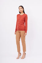 Peraluna-Mila Cardigan Bisiklet Yaka Basic Pamuklu Kadın Triko Hırka Kiremit-Kazak & Triko-7-roqelvaxirum.shop