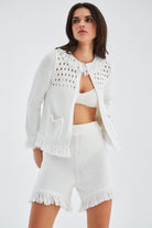 Peraluna-Miyoki̇ Cardigan & Shorts Mevsimlik Pamuklu Kadın Triko Takım Şort-Şort-19-roqelvaxirum.shop