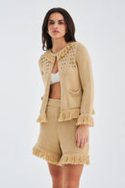 Peraluna-Miyoki̇ Cardigan & Shorts Mevsimlik Pamuklu Kadın Triko Takım Şort-Şort-3-roqelvaxirum.shop