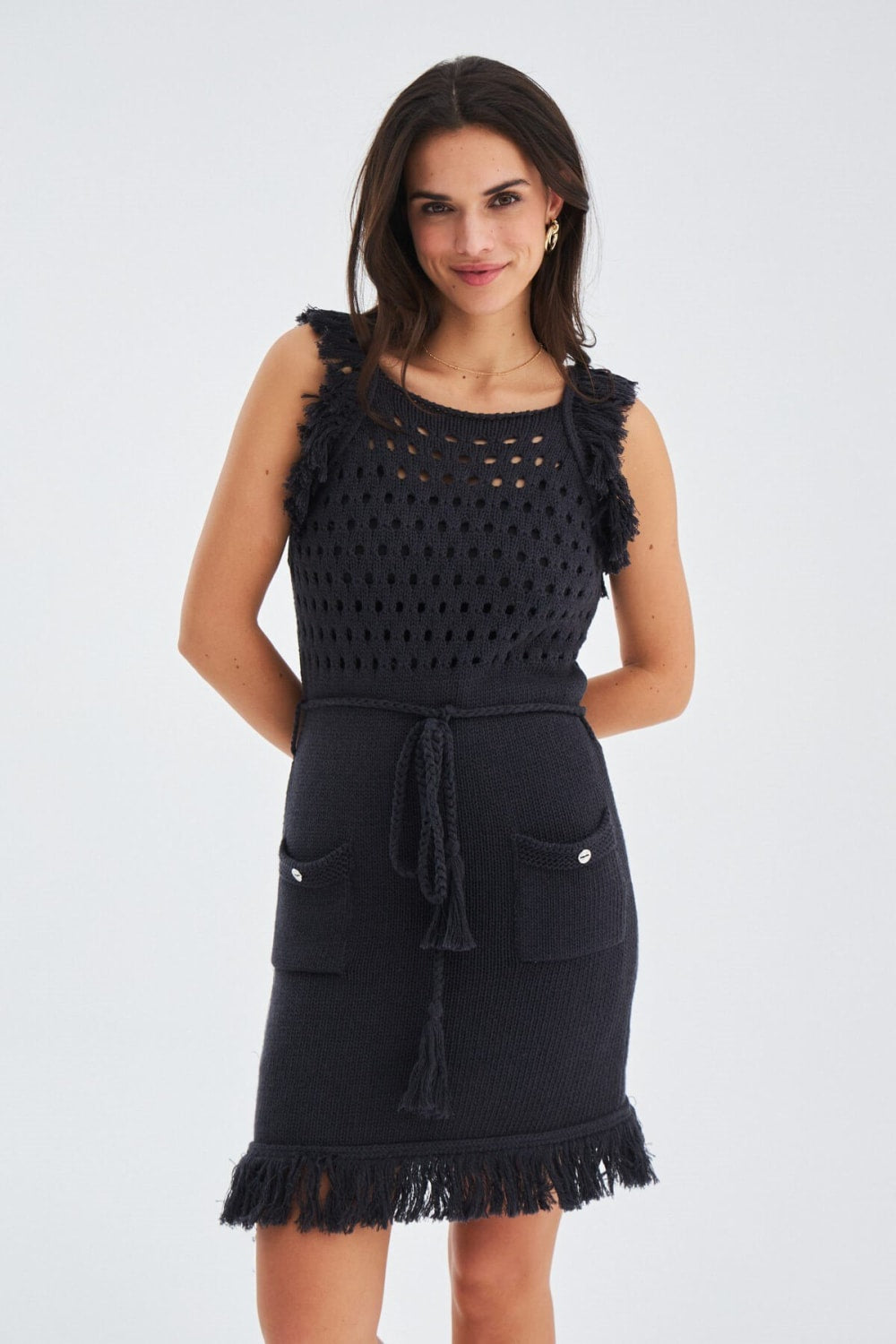 Peraluna-Miyoki Dress %100 Pamuk Diz Hizası Yazlık Kadın Triko Elbise-Elbise-3-roqelvaxirum.shop