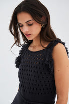Peraluna-Miyoki Dress %100 Pamuk Diz Hizası Yazlık Kadın Triko Elbise-Elbise-4-roqelvaxirum.shop