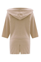 Peraluna-Mujo Cardigan & Shorts %100 Pamuk Kadın Triko Şort Takım-Şort-20-roqelvaxirum.shop