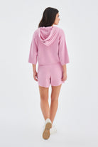Peraluna-Mujo Cardigan & Shorts %100 Pamuk Kadın Triko Şort Takım-Şort-8-roqelvaxirum.shop
