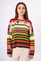 Peraluna-Nadine Çizgili Bol Kesim Kazak Multi-Kazak & Triko-2-roqelvaxirum.shop