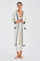 Peraluna-Nara Long Cardi̇gan %100 Pamuk Kapüşonlu Kadın Triko Hırka-Kazak & Triko-1-roqelvaxirum.shop