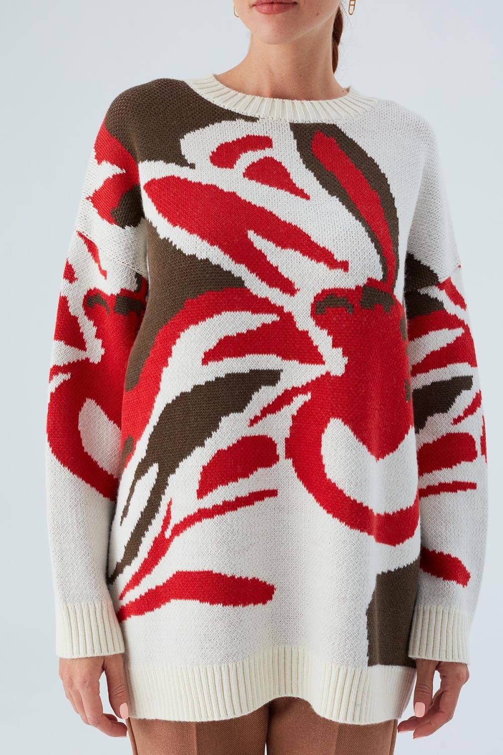 Peraluna-Polina Pullover Çiçek Desenli Uzun Kadın Triko Kazak-Kazak & Triko-5-roqelvaxirum.shop