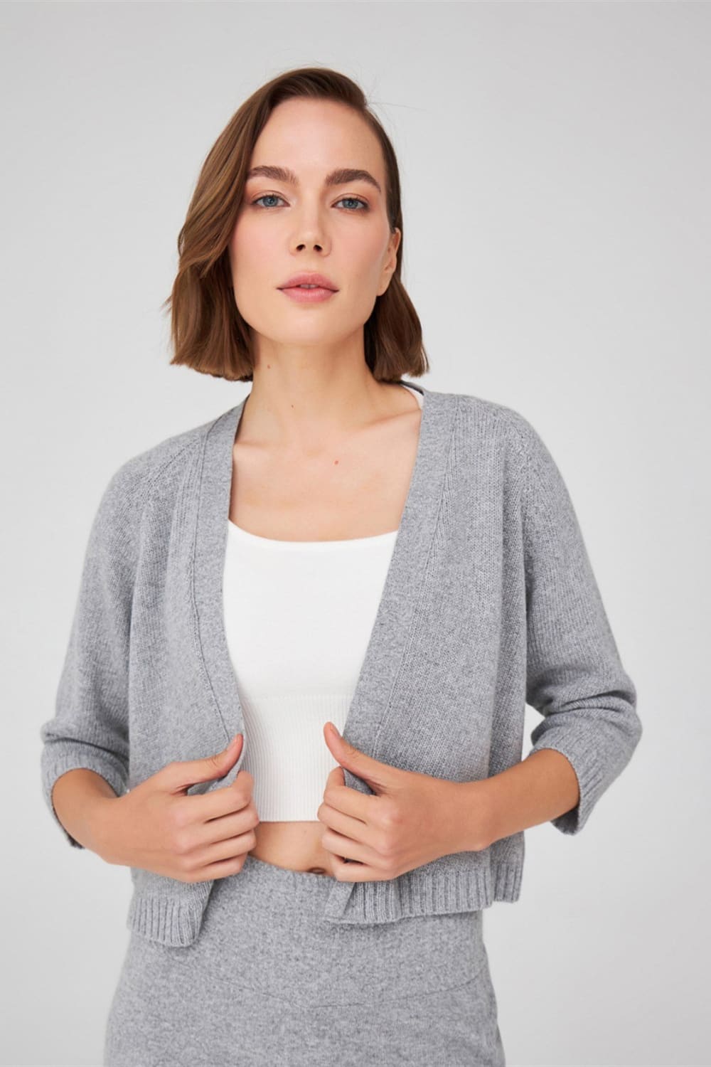 Peraluna-Reglan Kollu Kaşmir Karışım Kısa Kadın Triko Bolero -Kazak & Triko-30-roqelvaxirum.shop