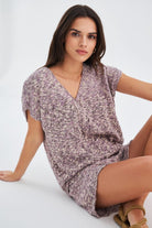 Peraluna-Renge Blouse & Shorts Yazlık Viskonlu Kadın Triko Şort Takım-Şort-2-roqelvaxirum.shop