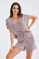 Peraluna-Renge Blouse & Shorts Yazlık Viskonlu Kadın Triko Şort Takım-Şort-3-roqelvaxirum.shop