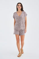 Peraluna-Renge Blouse & Shorts Yazlık Viskonlu Kadın Triko Şort Takım-Şort-6-roqelvaxirum.shop