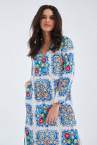 Peraluna-Ria Caftan Çini Desenli 123 Cm Derin Yırtmaçlı Saten Kadın Kaftan -Kimono-1-roqelvaxirum.shop