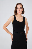 Peraluna-Ribana Örgü Kaşmir Karışımlı Krop Fit Kadın Triko Atlet-Atlet-5-roqelvaxirum.shop