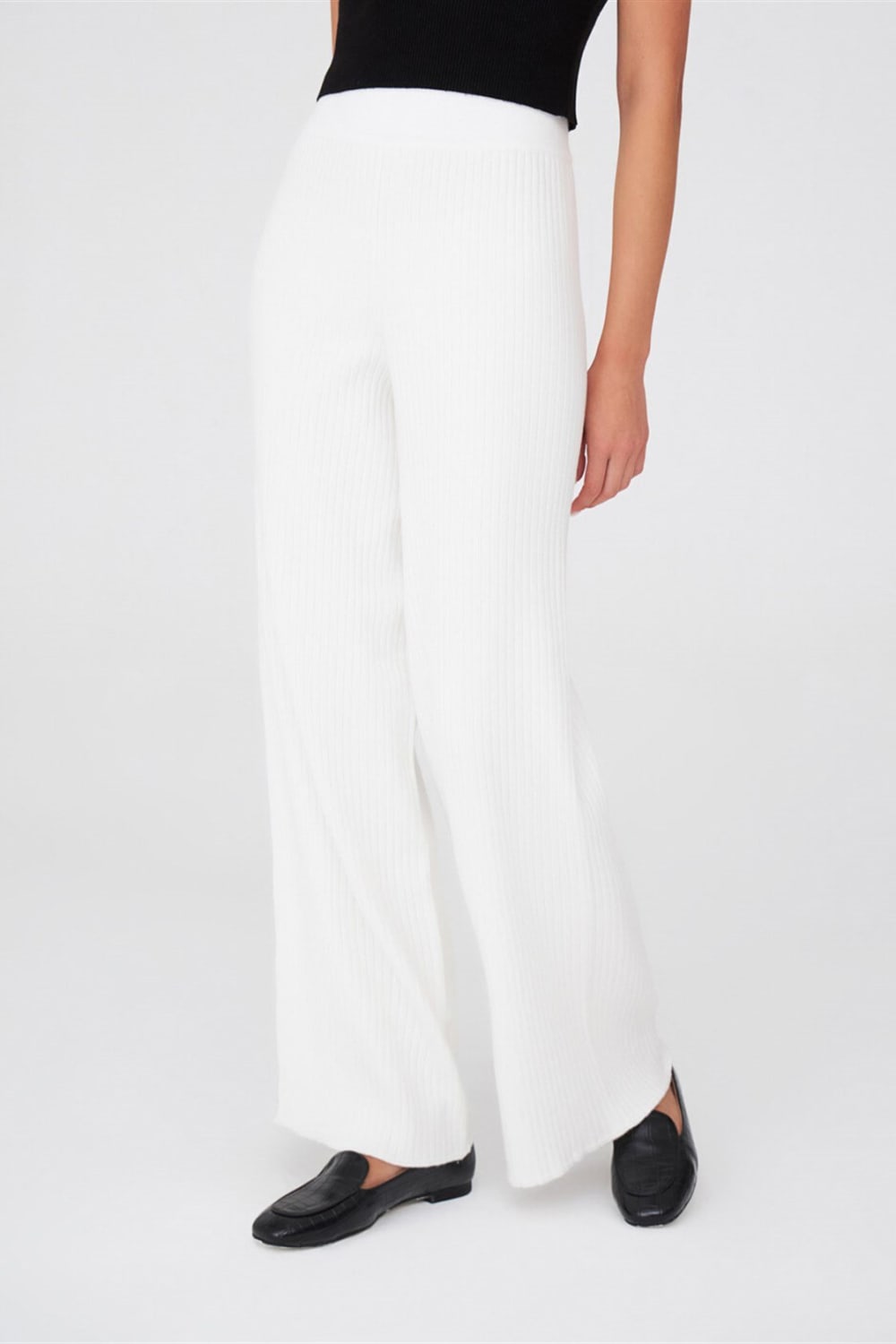 Peraluna-Ribana Örgü Rahat Kesim Boru Paça Triko Pantolon-Pantolon-6-roqelvaxirum.shop