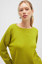 Peraluna-Rio Düz örgü Kadın Triko Kazak Lime-Kazak-6-roqelvaxirum.shop