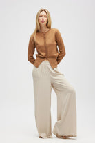 Peraluna-Ripley çelik örgü, Düğmeli Kadın Triko Hırka Camel-Hırka-1-roqelvaxirum.shop