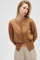 Peraluna-Ripley çelik örgü, Düğmeli Kadın Triko Hırka Camel-Hırka-2-roqelvaxirum.shop