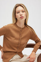 Peraluna-Ripley çelik örgü, Düğmeli Kadın Triko Hırka Camel-Hırka-5-roqelvaxirum.shop