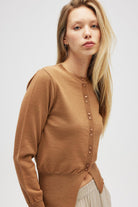 Peraluna-Ripley çelik örgü, Düğmeli Kadın Triko Hırka Camel-Hırka-6-roqelvaxirum.shop
