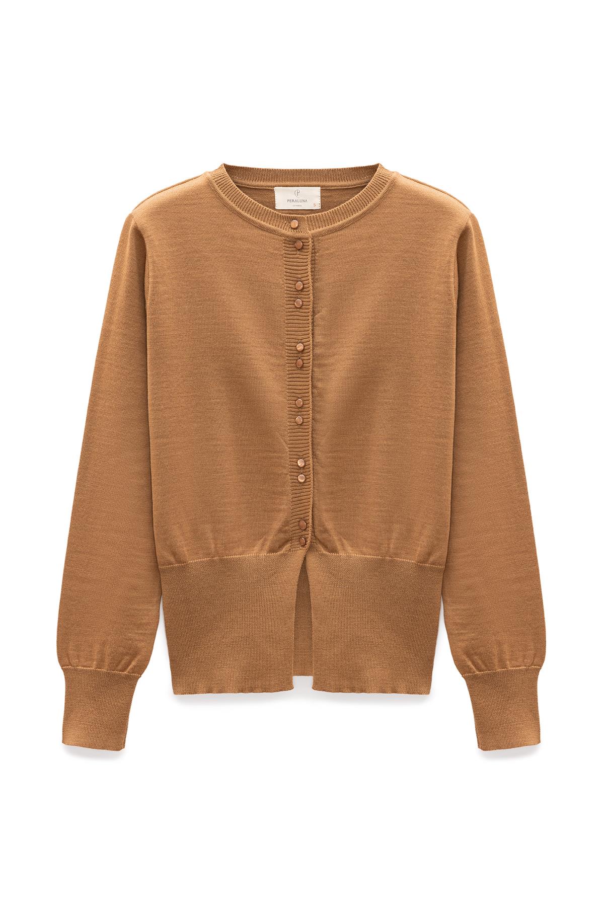 Peraluna-Ripley çelik örgü, Düğmeli Kadın Triko Hırka Camel-Hırka-8-roqelvaxirum.shop
