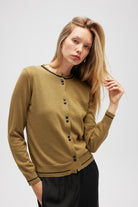 Peraluna-Risa Düz örgü, Kadın Triko Hırka Zeytin Yeşili-Hırka-3-roqelvaxirum.shop