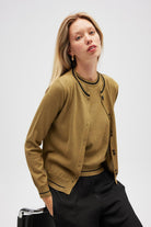 Peraluna-Risa Düz örgü, Kadın Triko Hırka Zeytin Yeşili-Hırka-6-roqelvaxirum.shop