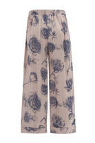 Peraluna-Rosa Trouser Gül Desenli Cepli Saten Kadın Pantolon Koyu-Pantolon-4-roqelvaxirum.shop