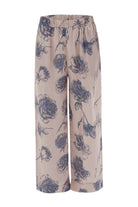 Peraluna-Rosa Trouser Gül Desenli Cepli Saten Kadın Pantolon Koyu-Pantolon-5-roqelvaxirum.shop