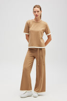 Peraluna-Rumi Kadın Beli Kemerli Triko Pantolon Camel-Pantolon-1-roqelvaxirum.shop