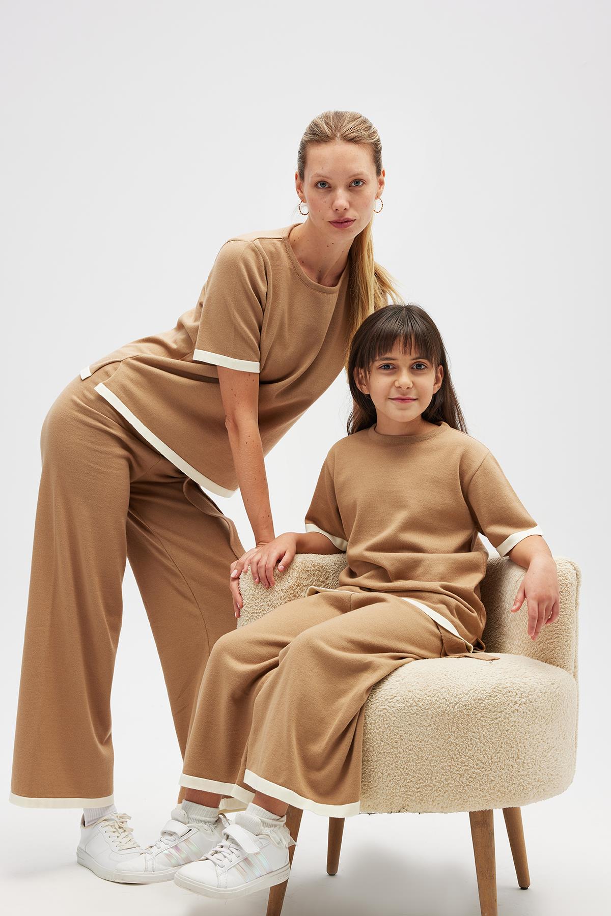 Peraluna-Rumi Kadın Beli Kemerli Triko Pantolon Camel-Pantolon-4-roqelvaxirum.shop