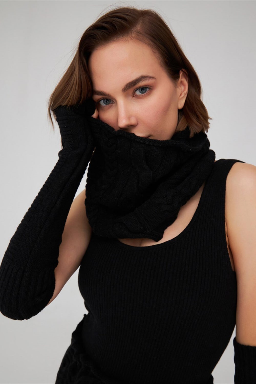 Peraluna-Saç Örgü Desenli Kaşmir Karışımlı Uzun Kadın Triko Eldiven-Eldiven-25-roqelvaxirum.shop