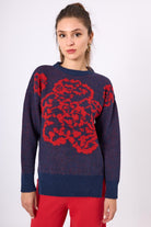 Peraluna-Sally Jakarlı Kadın Triko Kazak Lacivert-Kazak & Triko-2-roqelvaxirum.shop