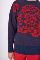 Peraluna-Sally Jakarlı Kadın Triko Kazak Lacivert-Kazak & Triko-5-roqelvaxirum.shop