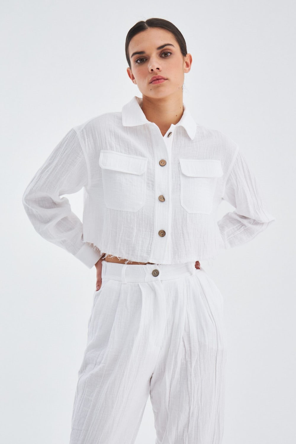 Peraluna-Sandal Trouser Bol Kesim Yazlık Muslin Kadın Kısa Pantolon-Pantolon-1-roqelvaxirum.shop