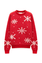 Peraluna-Snowflake Kartanesi Desenli Unisex Yılbaşı Kazağı Kırmızı-Kazak-11-roqelvaxirum.shop