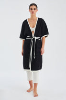 Peraluna-Soho Kısa Kollu %100 Pamuk Kadın Triko Kimono-Kimono-5-roqelvaxirum.shop