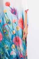 Peraluna-Springfield Long Dress çiçek Baskılı Kısa Kollu 125 Cm Uzun Saten Kadın Elbise-Elbise-3-roqelvaxirum.shop