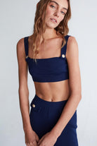 Peraluna-Styleboom X Elizabeth Bralet Düğme Detaylı Askılı Kadın Triko Bralet -Crop Top-16-roqelvaxirum.shop
