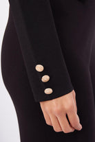 Peraluna-Styleboom X Kathy Blazer Çelik Örgü Crop Kruvaze Blazer Kadın Triko Ceket Siyah-Blazer Ceket-5-roqelvaxirum.shop
