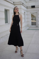 Peraluna-Styleboom X Vivien Skirt Düğme Detaylı Diz Altı Kloş Kadın Triko Etek -Etek-10-roqelvaxirum.shop