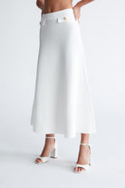 Peraluna-Styleboom X Vivien Skirt Düğme Detaylı Diz Altı Kloş Kadın Triko Etek -Etek-28-roqelvaxirum.shop